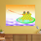 Kikker en vlieg canvas afdruk (Insitu (Woonkamer))