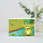 Kikker en vliegen briefkaart (Staand voorkant)