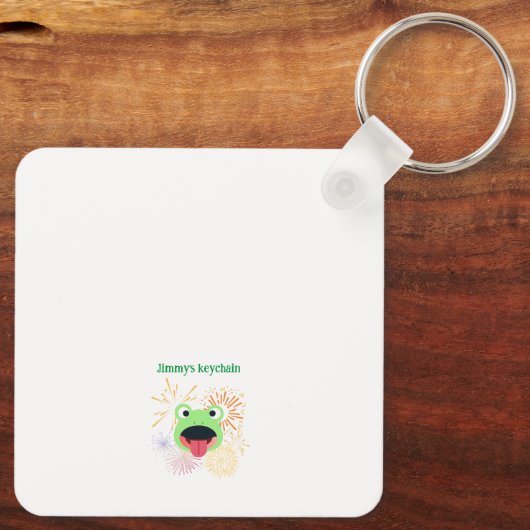 Kikker en vuurwerk ontwerp sleutelhanger (Achterkant)