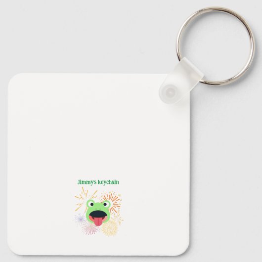 Kikker en vuurwerk ontwerp sleutelhanger (Achterkant)
