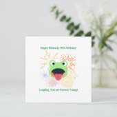 Kikker en vuurwerk Verjaardag Kaart (Staand voorkant)