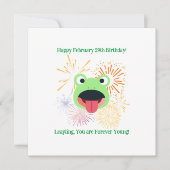 Kikker en vuurwerk Verjaardag Kaart (Voorkant)