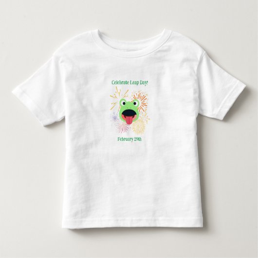 Kikker en Vuurwerk voor Leap Day 29 februari Kinder Shirts (Voorkant)