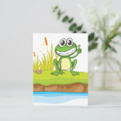 Kikker en water briefkaart (Staand voorkant)