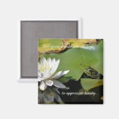 Kikker en water Lily Inspirerend Quote Magnet (Voorkant / Achterkant)