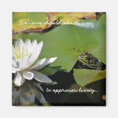 Kikker en water Lily Inspirerend Quote Magnet (Voorkant)