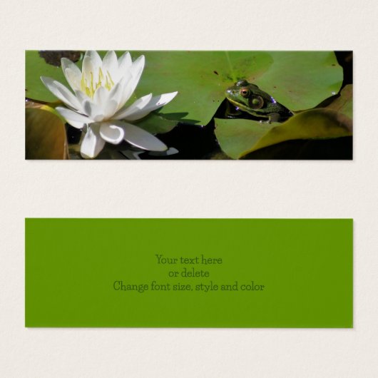 Kikker en waterlelie Natuur mini-Bladwijzer Mini Visitekaartjes (Voorkant /achterkant)