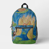 Kikker en waterlib bedrukte rugzak (Voorkant)