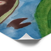 Kikker en waterlib Glossy Poster (Hoek)