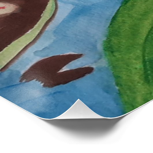 Kikker en waterlib Glossy Poster (Hoek)