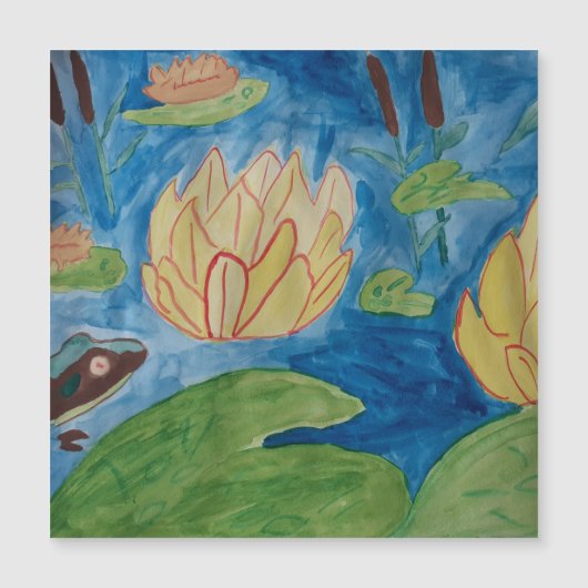 Kikker en waterlib Magnetische Kaart (Voorkant)
