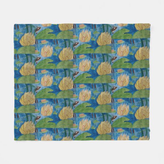Kikker en waterlib Vleece Blanket Fleece Deken (Voorkant (Horizontaal))