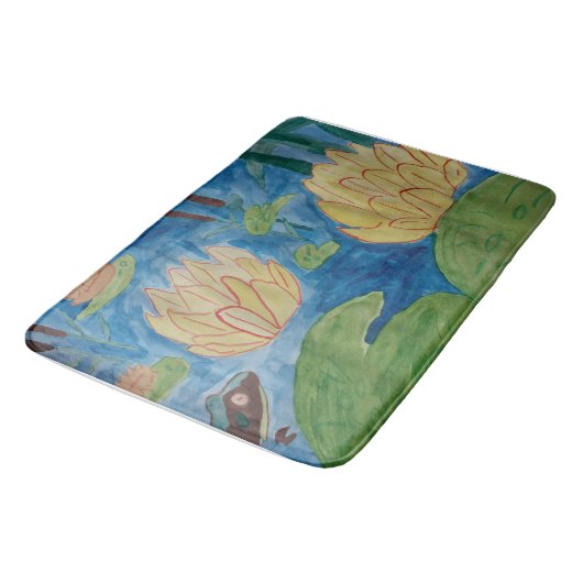 Kikker en waterlilies Bath Mat (Gekanteld)