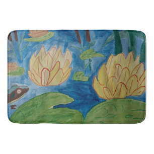 Kikker en waterlilies Bath Mat