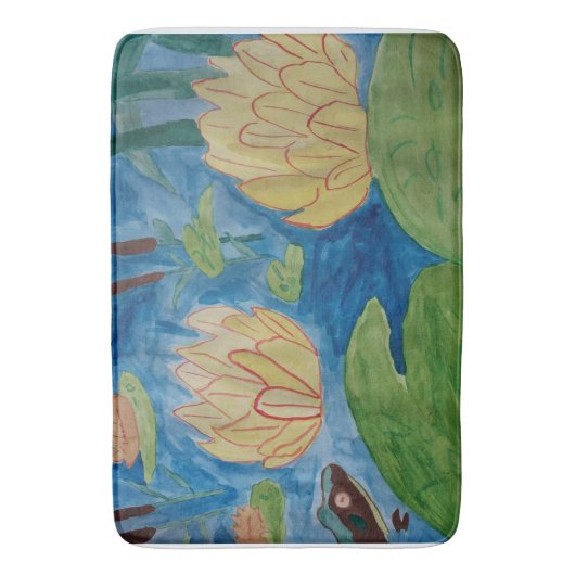 Kikker en waterlilies Bath Mat (Voorkant Verticaal)