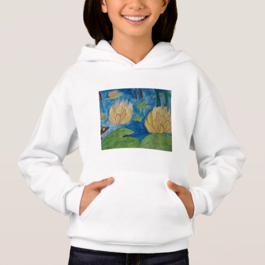 Kikker en waterlilies Hoodie (Voorkant)