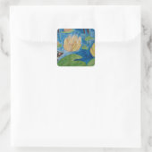 Kikker en waterlilies Square Sticker (Tas)