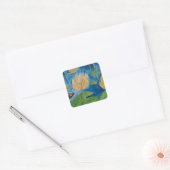 Kikker en waterlilies Square Sticker (Envelop)