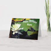 Kikker- en waterLily-bloem, speciaal gepersonalise Kaart (Voorkant)