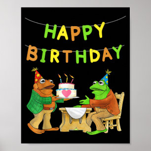 Kikker en zoon verjaardaggelukkige verjaardagcute poster