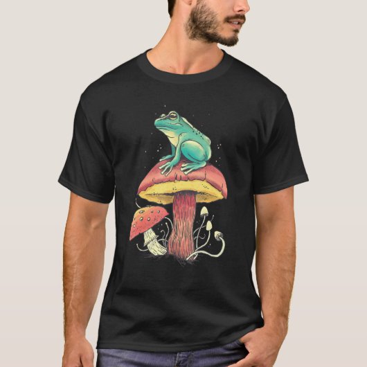 Kikker esthetisch paddenstoel t-shirt (Voorkant)