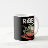 Kikker Eten Ramen Funny Ribbit Ramen Koffiemok (Voorkant rechts)