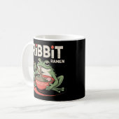 Kikker Eten Ramen Funny Ribbit Ramen Koffiemok (Voorkant links)