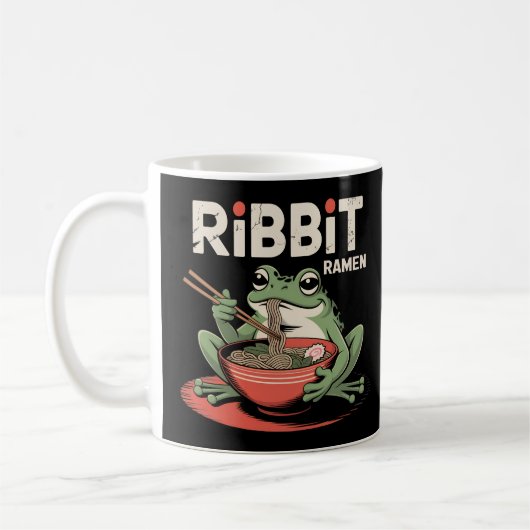Kikker Eten Ramen Funny Ribbit Ramen Koffiemok (Links)