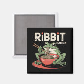 Kikker Eten Ramen Funny Ribbit Ramen Magneet (Voorkant / Achterkant)