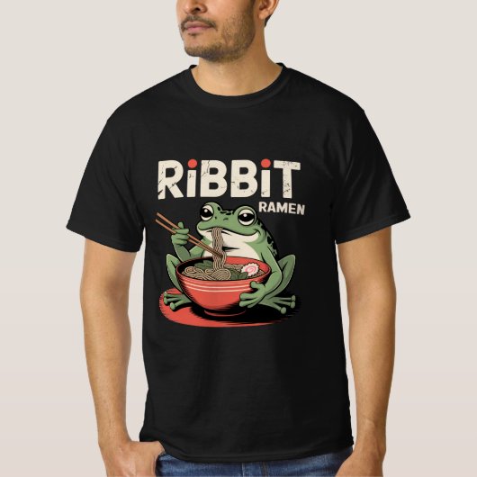 Kikker Eten Ramen Funny Ribbit Ramen T-shirt (Voorkant)