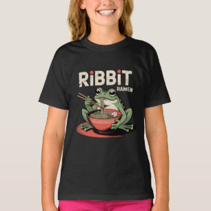Kikker Eten Ramen Funny Ribbit Ramen T-shirt