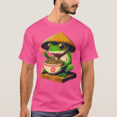 Kikker Eten Ramen Kawaii Japanse Noodles Anime Lo T-shirt (Voorkant)