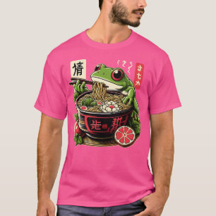 Kikker Eten Ramen Kawaii Neko Japanse Noedels Ani T-shirt