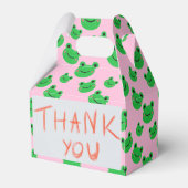 Kikker First Birthday party Croaking Green Glitter Bedankdoosjes (Achterkant)