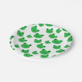 Kikker First Birthday party Croaking Green Glitter Papieren Bordje (Gekanteld)