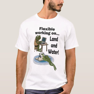 Kikker Flexibel Werken Kantoor Humor Feest T-shirt