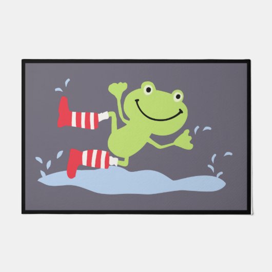 Kikker Font Porch Mat, Dancing Frog Welkom Deurmat (Voorkant)