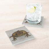 Kikker Fotovierkant Glass Onderzetter Glazen Onderzetter (Schuin)