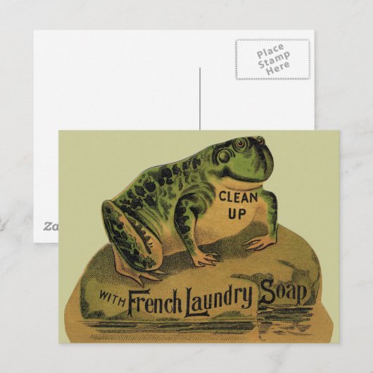 Kikker Franse waszeep Briefkaart (Voorkant / Achterkant)