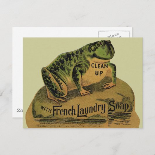Kikker Franse waszeep Briefkaart (Voorkant / Achterkant)