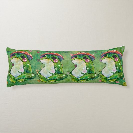 Kikker genaamd Clover Lichaamskussen (Achterkant)