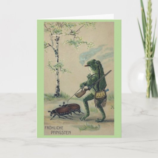 - Kikker geniet van het buitenleven voor Pinkster Kaart (Voorkant)