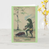 - Kikker geniet van het buitenleven voor Pinkster Kaart (Gele Bloem)