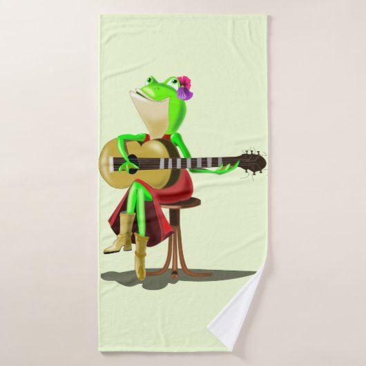Kikker Gitaar spelend Grappige Bad Handdoeken (Badhanddoek)