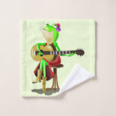 Kikker Gitaar spelend Grappige Bad Handdoeken (Wasdoekje)