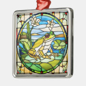 Kikker Glas in lood Ornament gedrukt op keramiek (Links)