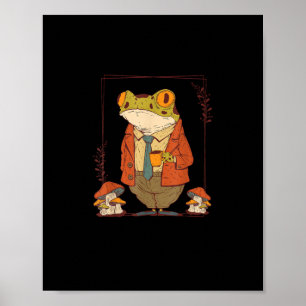Kikker Goblincore Academische Esthetiek Paddenstoe Poster