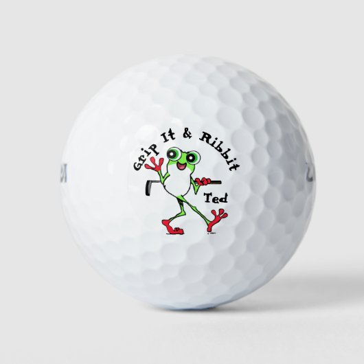 Kikker Golfen Grip It en Ribbit Grappig gepersonal Golfballen (Voorkant)