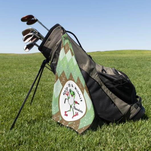 Kikker Golfen Grip It en Ribbit Groen Bruin Argyle Golfhanddoek (Groen)