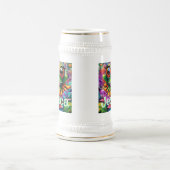 Kikker grillige Abstracte Bloemkikkers Gepersonali Bierpul (Center)